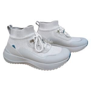 Vessi Stormburst Womens 10 Frost White Waterproof High Top Knit Sneaker Boot